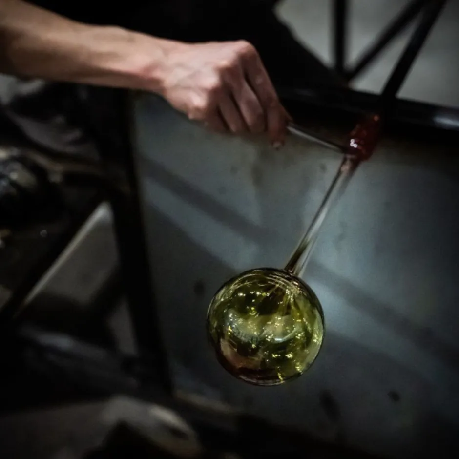 Globe d’arrosage turquoise en cristal de Lorraine Décoration|Fleurs Cristal