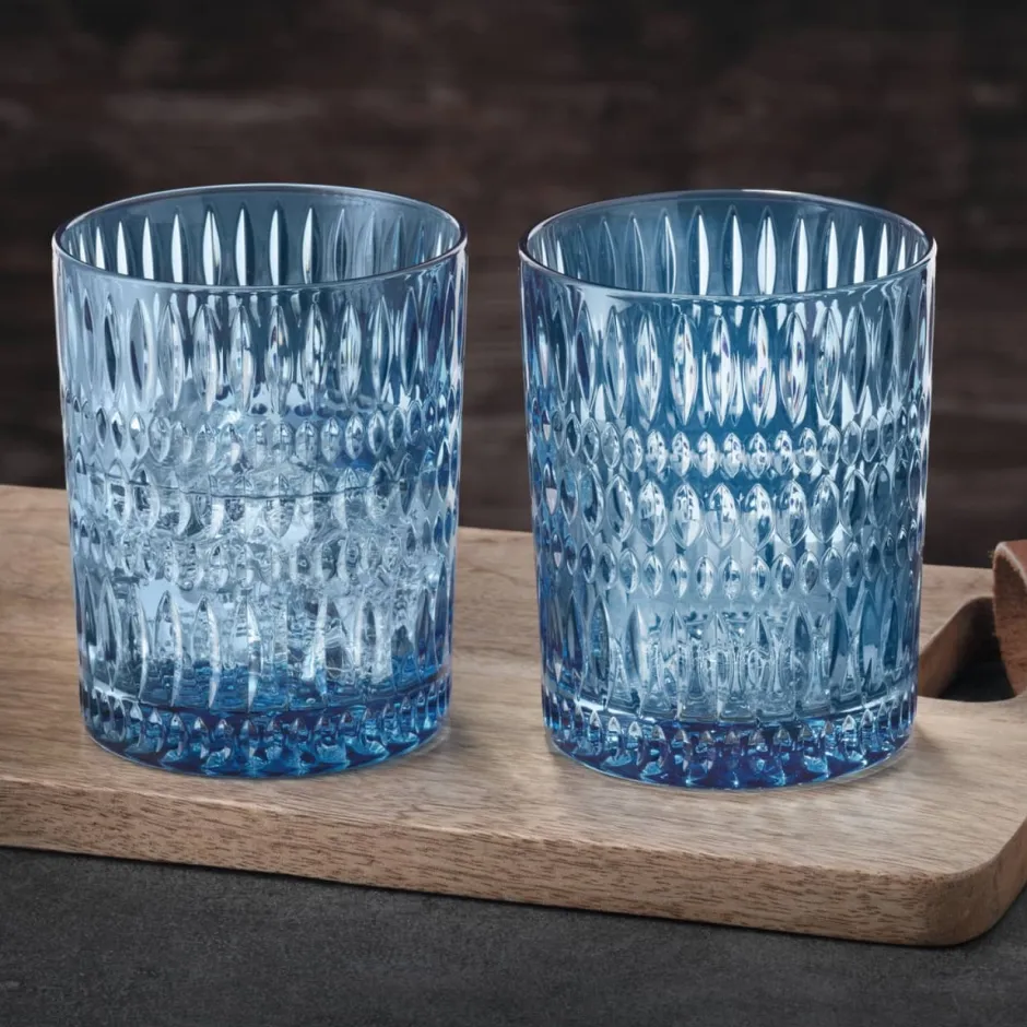 Gobelet Ethno bleu Nachtmann X2 Verre À Whisky|Verre En Cristal Taillé