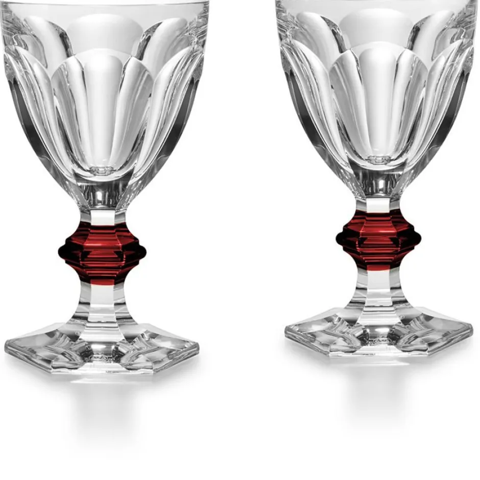 Harcourt bouton rouge verre baccarat x2 Art De La Table|Verre À Eau