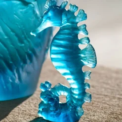 Clearance Hippocampe petit modèle bleu Maya Daum Bestiaire|Sculptures Cristal