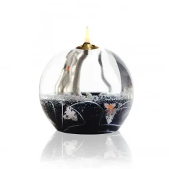 Lampe à huile cristal noir et argent + paraffine X1 Coupes, Coupelles Et Photophores|Lampes Cristal