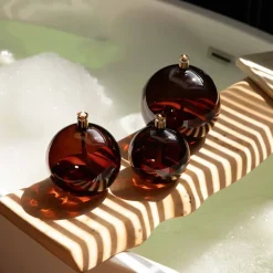 Best Lampe à huile sphère verre couleur cognac Coupes, Coupelles Et Photophores|Lampes Cristal