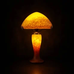 Discount Lampe champignon pâte de verre jaune Luminaires|Lampes Pâte De Verre