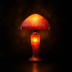 Hot Lampe champignon pâte de verre rouge Luminaires|Lampes Pâte De Verre