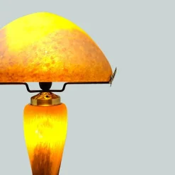 Online Lampe champignon pâte de verre orange Luminaires|Lampes Pâte De Verre