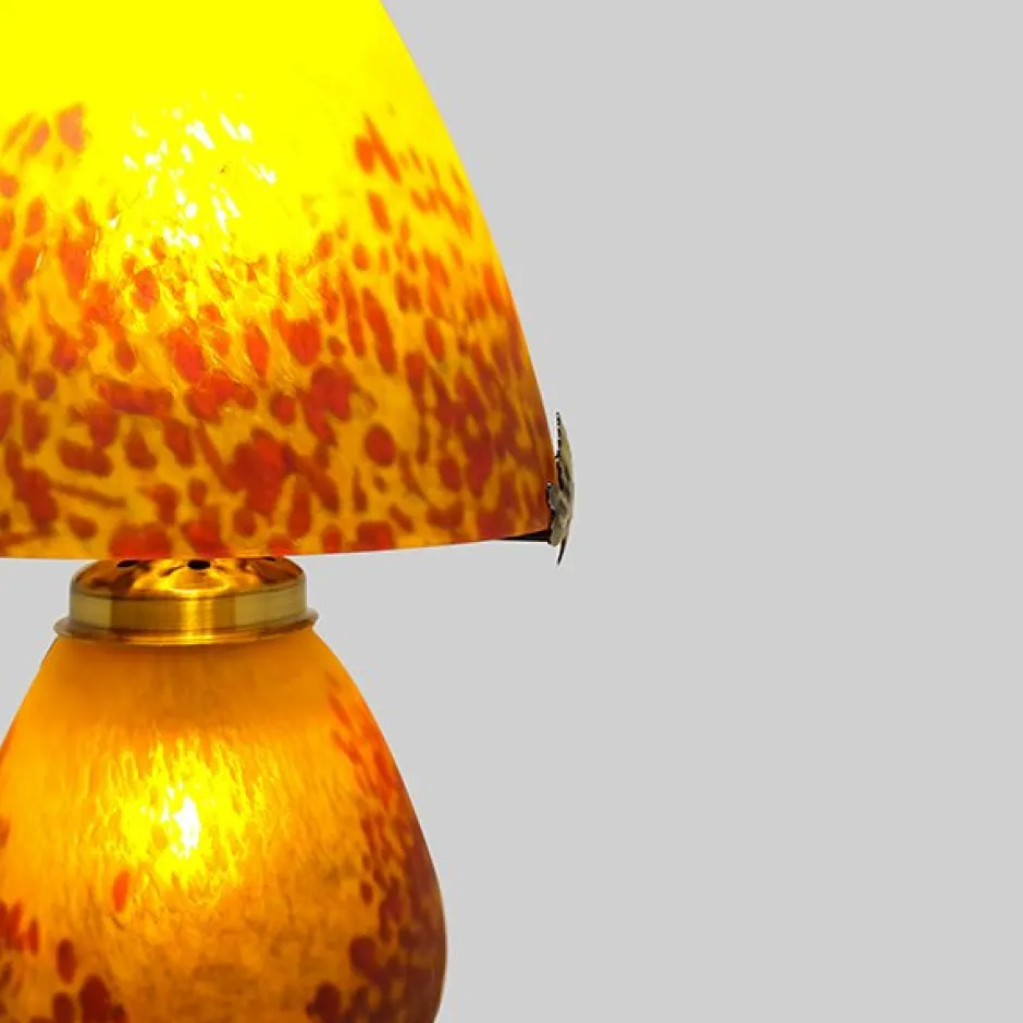 Discount Lampe champignon pâte de verre jaune 019 Lampes Cristal|Luminaires