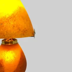 Lampe champignon pâte de verre orange 019 Luminaires|Lampes Pâte De Verre