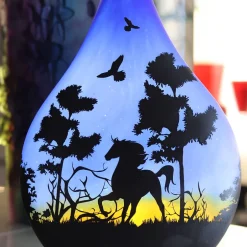 New Lampe décor cheval cristal de Lorraine Luminaires|Lampes Pâte De Verre