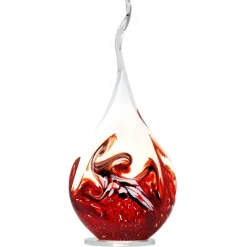 Lampe flamme cristal noir et rouge Cristal de Lorraine Luminaires|Lampes Cristal