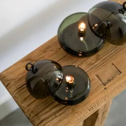 Clearance Lampe huile cloche vert Coupes, Coupelles Et Photophores|Lampes Cristal