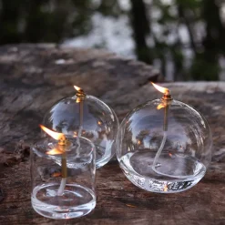 New Lampe huile en verre cylindre Photophores, Bougeoirs Cristal|Coupes, Coupelles Et Photophores