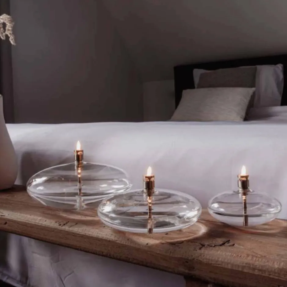 Hot Lampe huile galet verre mm Photophores, Bougeoirs Cristal|Lampes Cristal