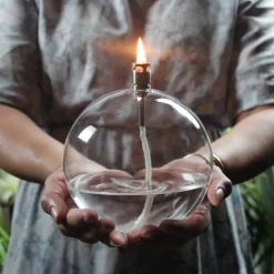 Sale Lampe huile sphère verre mm Photophores, Bougeoirs Cristal|Coupes, Coupelles Et Photophores