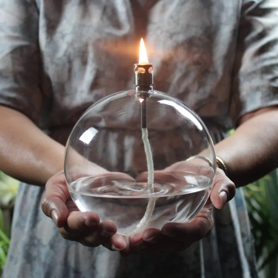 Sale Lampe huile sphère verre mm Photophores, Bougeoirs Cristal|Coupes, Coupelles Et Photophores