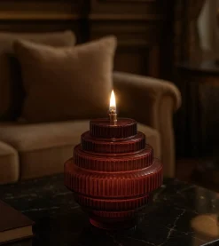 Discount Lampe huile Twin rouge Coupes, Coupelles Et Photophores|Lampes Cristal