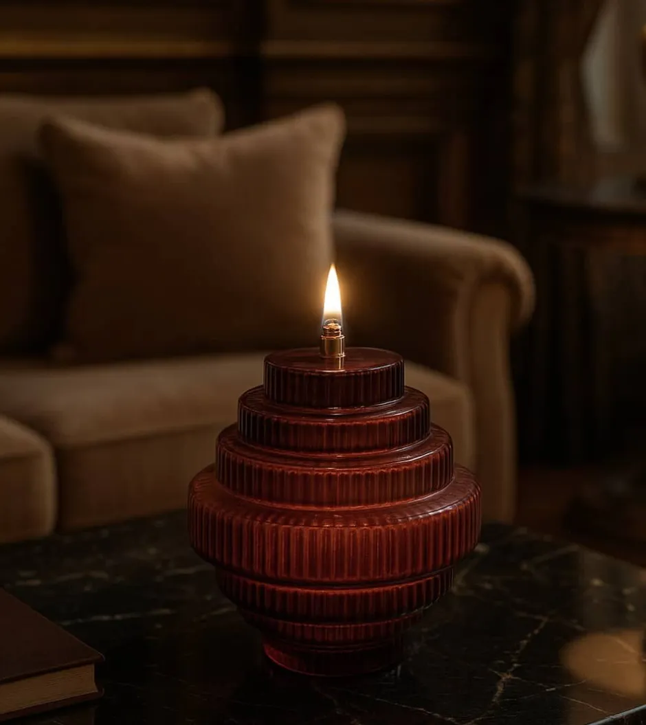 Discount Lampe huile Twin rouge Coupes, Coupelles Et Photophores|Lampes Cristal