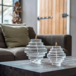 Clearance Lampe huile Twin verre incolore Coupes, Coupelles Et Photophores|Lampes Cristal