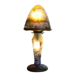 Online Lampe pâte de verre | tip gallé décor lacustre Luminaires|Lampes Pâte De Verre