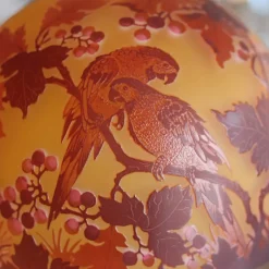 Sale Lampe pâte de verre perroquets tip gallé Luminaires|Lampes Pâte De Verre