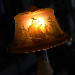 Online Lampe pâte de verre Tip Gallé décor bateaux Luminaires|Lampes Pâte De Verre