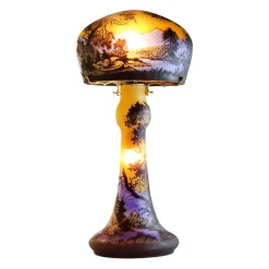 Outlet Lampe pâte de verre Tip Gallé décor montagne Luminaires|Lampes Pâte De Verre