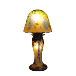 Discount Lampe pâte de verre Tip Gallé décor glycine Lampes Pâte De Verre|Luminaires