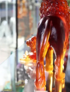 Lion sand ambre daum Éditions D’Art Cristal|Editions D’Art