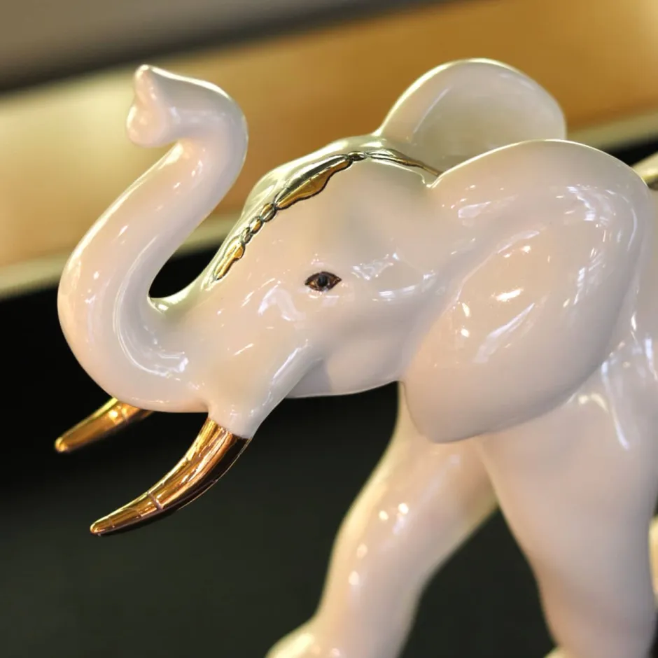 Online Éléphant chargeant Multant Émaux de Longwy Faïence De Longwy|Animaux