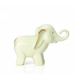 New Éléphant vert d’eau Craquelés Faïence de Lunéville Lunéville