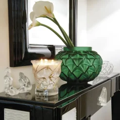 Best Océans « édition or », bougie parfumée cristal lalique Coupes, Coupelles Et Photophores|Bougies Lalique