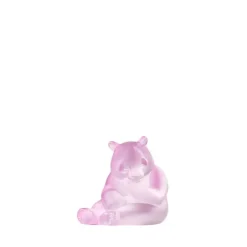 New Panda cristal rose Lalique Sculptures Et Figurines|Bestiaire