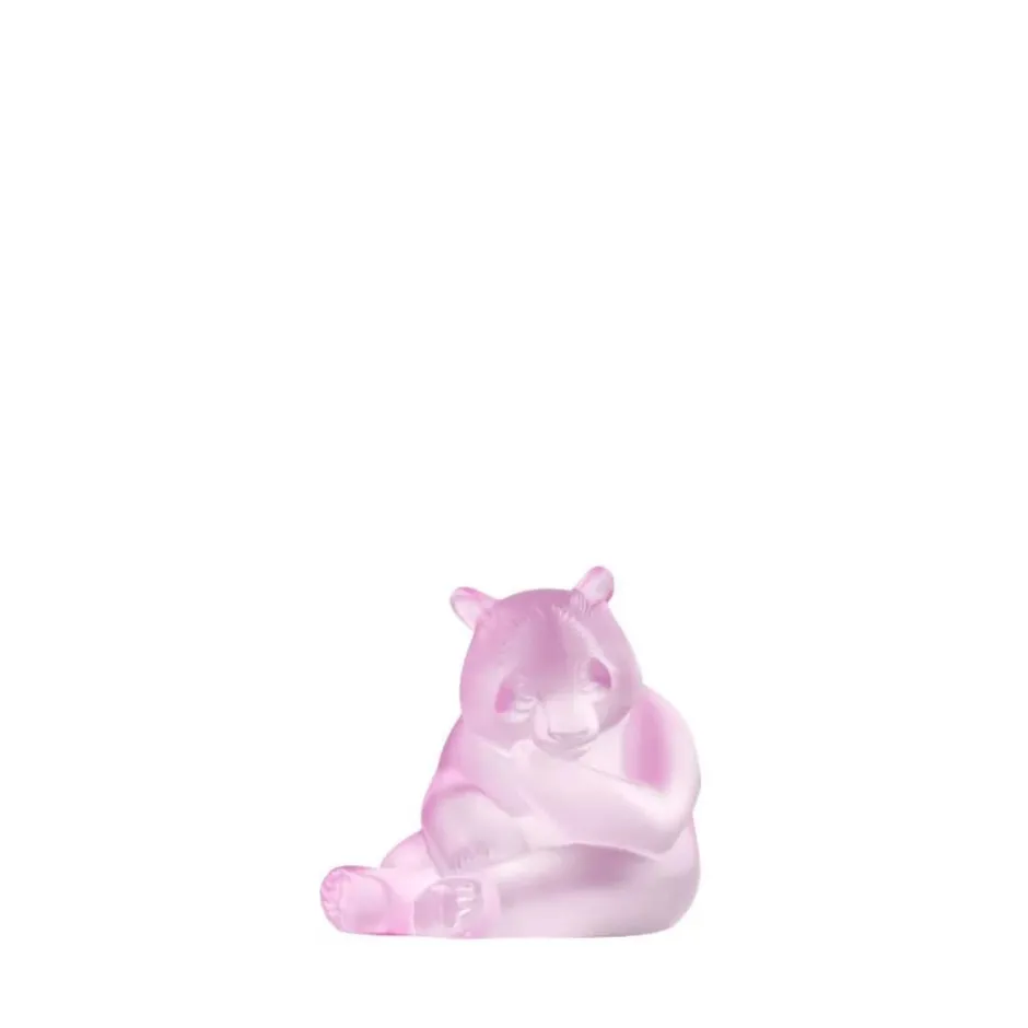 New Panda cristal rose Lalique Sculptures Et Figurines|Bestiaire