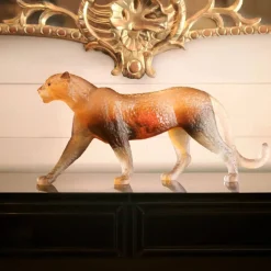 Outlet Panthère JAIPUR Yeux citrine Daum Bestiaire|Animaux Cristal