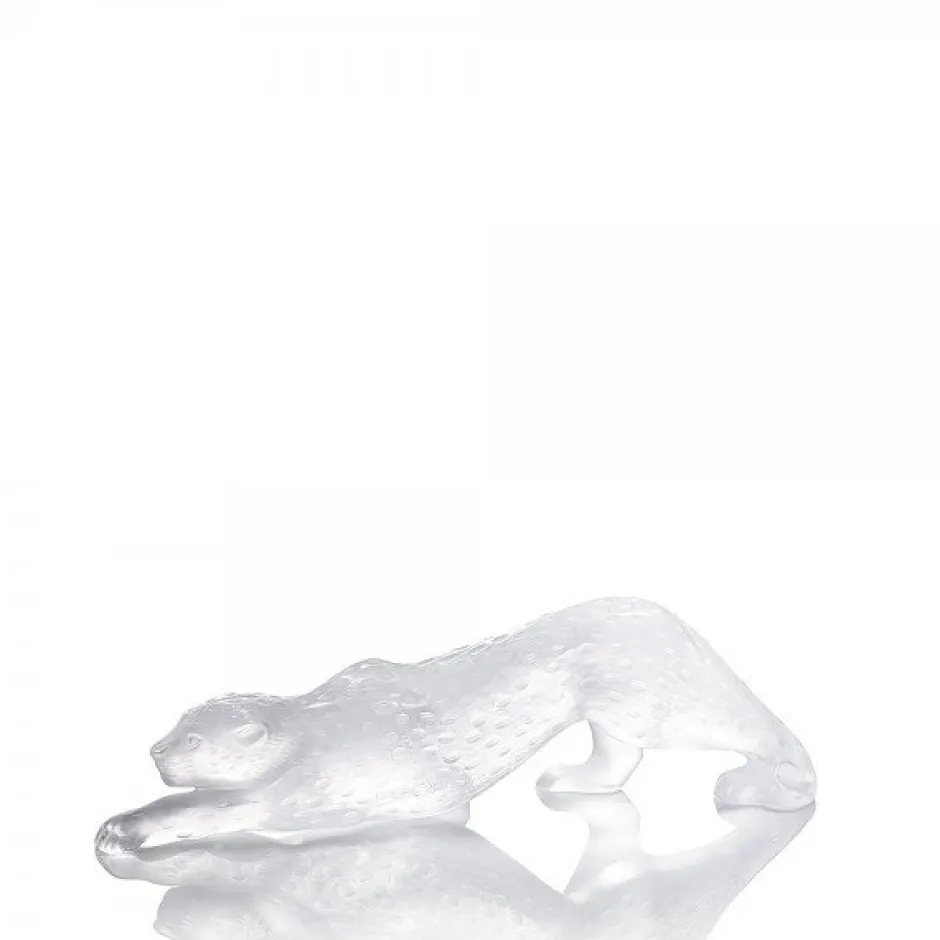 Online Panthère zeila incolore gm lalique Animaux Cristal|Sculptures Et Figurines