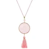 Pendentif aréthuse rond rose Lalique Pendentifs Cristal|Pendentifs
