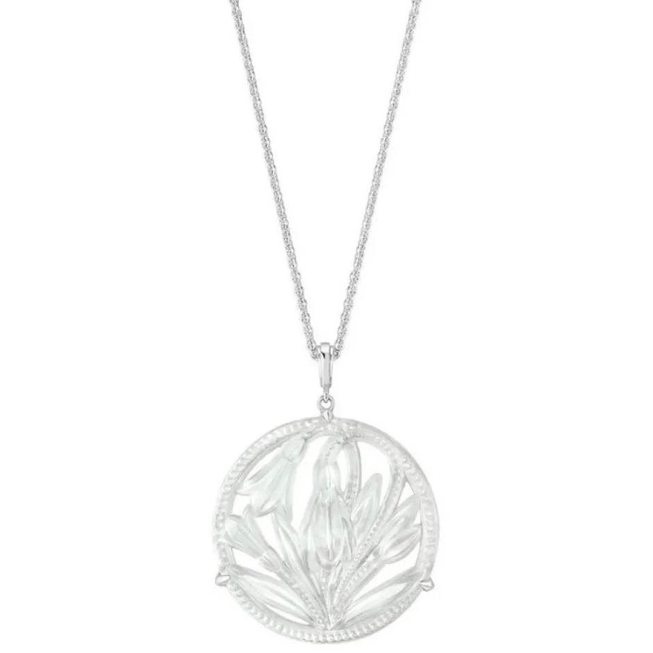 New Pendentif fleur de neige lalique Bijoux|Pendentifs Cristal