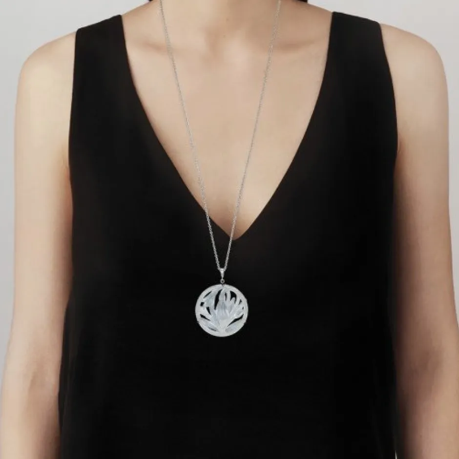 New Pendentif fleur de neige lalique Bijoux|Pendentifs Cristal