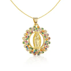 Discount Pendentif médaillon vierge marie arc-en-ciel Pendentifs Cristal|Pendentifs