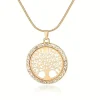 Outlet Pendentif rond arbre de vie incolore Pendentifs Cristal|Pendentifs