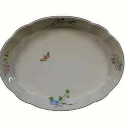 Discount Plat ovale gratin vent de fleurs lunéville Lunéville
