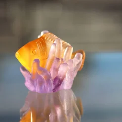 Sale Poisson ambre violet § anemone pm daum Animaux Cristal|Bestiaire
