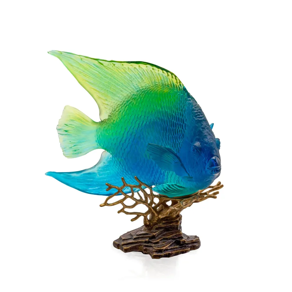 Best Poisson ange royal bleu jaune mer de corail daum Bestiaire|Animaux Cristal