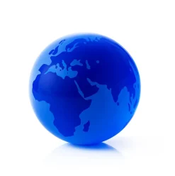 New Presse-papier planète cristal bleu cobalt Sulfures Cristal|Sulfures, Presse-Papiers