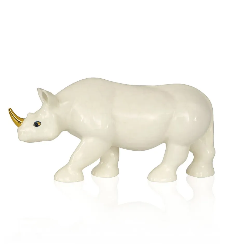 Online Rhinocéros ivoire & or Émaux de Longwy Animaux|Animaux Cristal