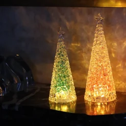 Best Sapin lumineux acrylique vert et or Sulfures, Presse-Papiers Cristal|Décoration