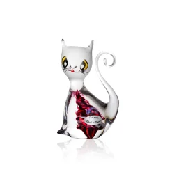 New Sculpture Chat debout cristal rouge Bestiaire|Animaux Cristal