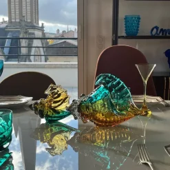 Sale Sculpture coquillage conque turquoise gm Bestiaire|Animaux Cristal