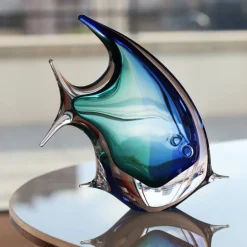 Best Sculpture poisson cristal bleu Bestiaire|Animaux Cristal