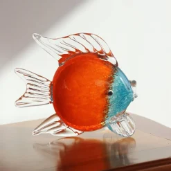 Clearance Sculpture poisson Néréide orange & turquoise Bestiaire|Animaux Cristal