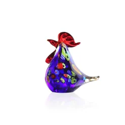 Hot Sculpture poule millefiori bleu Bestiaire|Bestiaire